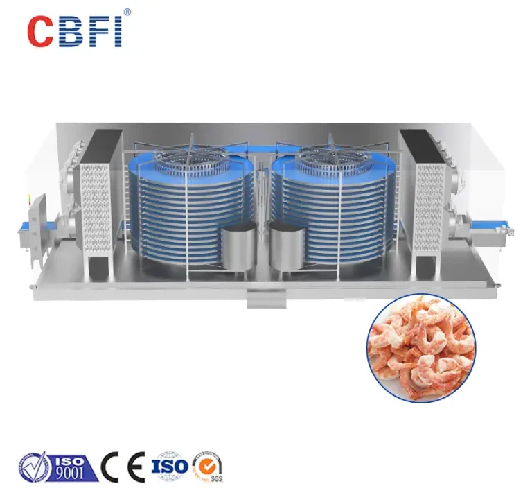 CBFI 5 tonnás dupla spirál gyors fagyasztási technológia
